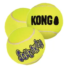 KONG AIRDOG SQUEAKAIR kamuoliukai šunims 3 vnt, M, geltoni