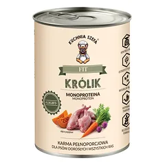 KUCHNIA SZEFA Fit Królik 400 g mažai riebalų turinti, monoproteininė maistas šunims visų veislių