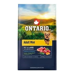 Ontario Adult Mini su ėriena ir rudaisiais ryžiais, sausas maistas šunims 0,75 kg