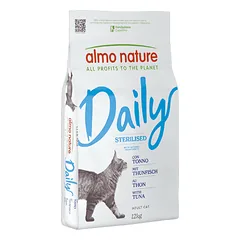 Almo Nature Daily Sterilised Cat sausas pašaras sterilizuotoms katėms su tunziviu, 12 kg