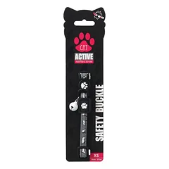 Active Cat Collar Reflective XS antskakalis katėms su atspindinčia danga, reguliuojamas, juodas, 1 x 19-31 cm — 3 nuotrauka
