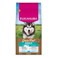 Eukanuba Grain Free sausas maistas didelių veislių šunims su žuvimi, L, 12 kg