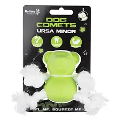 Dog Comets Ursa Minor - mini žaislas šunims, guminis lokys su virvėmis, Zielony / 7cm — 3 nuotrauka