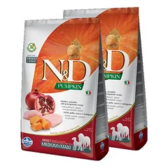 Farmina N&D Pumpkin Grain Free šunims VIKIS IR POMEGRANATAI ADULT MEDIUM & MAXI 2x12kg