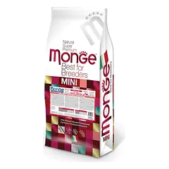 Monge Best For Breeders Dog Natural Superpremium Mini Puppy sausas maistas mažų veislių šunims su lašiša ir ryžiais, 15 kg