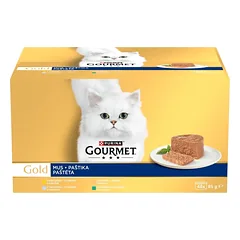 GOURMET Gold Mus 48x85g su vištiena, tunu, kalakutais ir triušiu, drėgnas maistas katėms