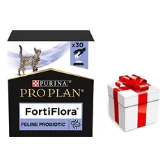 PURINA PVD FortiFlora Cat 30 paketėlių + Staigmena katei