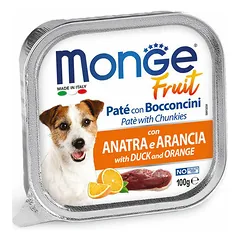 Monge Dog Fruit Pate and Chunkies with Duck and Orange 100 g