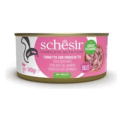 SCHESIR Tunas su kumpiu papildomas maistas katėms 140 g