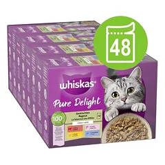 Multipack Whiskas Pure Delight porciniai maišeliai 48 x 85 g, drėgnas maistas katėms