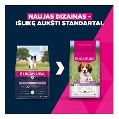EUKANUBA Life Care Small and Medium Puppy  sausas maistas mažų ir vidutinių veislių šuniukams su ėriena ir ryžiais, 3 kg — 2 nuotrauka