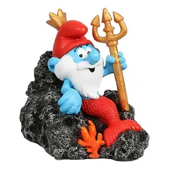 Aqua Della Aquariendekoration Schlümpfe Papaschlumpf als Neptun