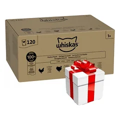 Whiskas Poultry Feast 120x85 g drėgno želė tipo suaugusių kačių ėdalo + Staigmena katei