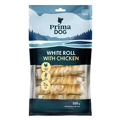 PRIMADOG Baltas suktinis su vištiena 13 cm, 15 vnt, 550g.