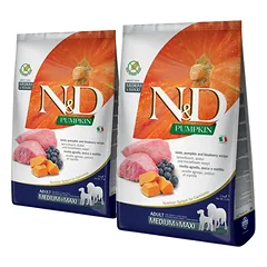 FARMINA N&D GrainFree Pumpkin Lamb & Blueberry Adult Medium & Maxi 2.5 kg x 2