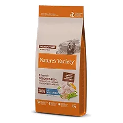 Nature’s VarietyHEALTHY GRAINS MED/MAX ADULT WHTE FISH 12 kg