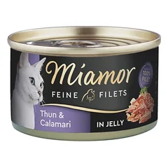 MIAMOR Feline Filets tuno ir kalmarų filė savo padaže 100 g