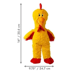 KONG Knots Chicken – patvarus pliušinis žaislas šunims su vidine virve ir cypukais — 4 nuotrauka