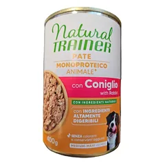 NATURAL TRAINER Sensitive No Gluten M/M Rabbit konservas su triušiena 400g