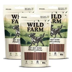 WILD FARM jautienos lazdelės 3x80g skanėstai šunims