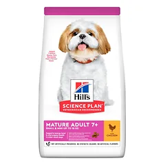 HILL'S SP Canine Mature 7+ S&M Chicken sausas maistas vyresniems nei 7 metų mažų veislių šunims su vištiena, 1,5kg