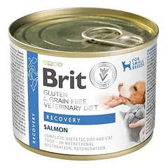 BRIT Veterinary Diet Grain Free Recovery 200 g lašiša ir vištienos kepenėlės šunims ir katėms reabilitacijos laikotarpiu