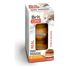 BRIT CARE kreminiai skanėstai su tunu ir lašiša katėms, 6x25 g
