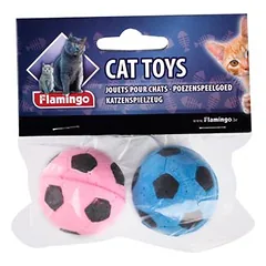 Flamingo Sponge Balls Football minkšti putplasčio žaislai katėms, futbolo dizainas, 2 vnt.