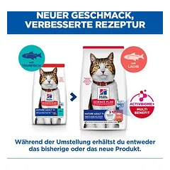 Hill's Science Plan Mature Adult 7+ su lašiša, sausas maistas katėms, > 10 kg — 2 nuotrauka
