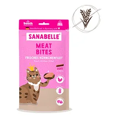 SANABELLE Meat Bites Chicken 55g šviežias vištienos filė, begrūdžiai skanėstai katėms