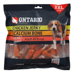 Skanėstai šunims: Ontario vištienos džiūvėsėliai ir kalcio kaulai, 500 g