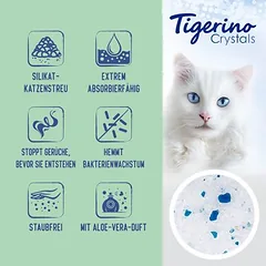Tigerino Crystals kraikas katėms – aloe vera kvapas, Ekonominė pakuotė 3 x 5 l — 2 nuotrauka