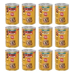 PEDIGREE Adult Mix 12x400g vištienos su morkomis ir jautienos mišinio su kepenėlėmis želė šunims