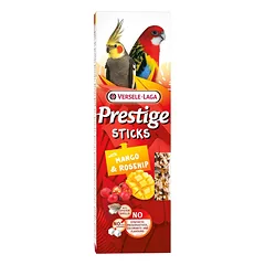 VERSELE-LAGA Prestige Sticks 2 mangų ir erškėtuogių kolbos vidutinio dydžio papūgoms 140g