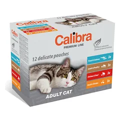 CALIBRA Cat pouch Premium Adult multipack konservų rinkinys katėms, 12x100g