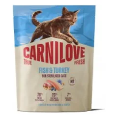 CARNILOVE TRUE FRESH Cat Dry Fish&Turkey Adult Cat Sterilised sausas maistas katėms 400 g