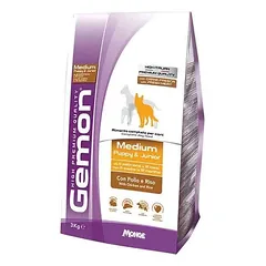 Gemon medium puppy visavertis pašaras jauniems šuniukams su vištiena ir ryžiais 3kg