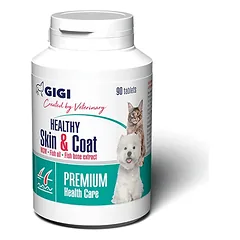 GIGI Healthy Skin & Coat papildai katėms ir šunims, 90 tabl.
