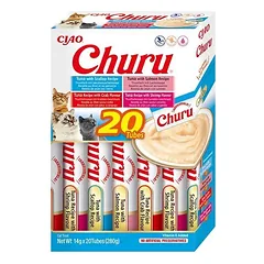INABA Churu katėms - skonių mišinys su tunu ir jūros gėrybėmis 20x14g