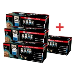  SHEBA Sauce Collection Fish Flavours Sachets 120x85g + 40x85g NEMOKAMAI - visavertis drėgnas maistas suaugusioms katėms, su padažu 