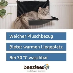 beeztees hamakas ant radiatoriaus Sleepy, juoda — 3 nuotrauka