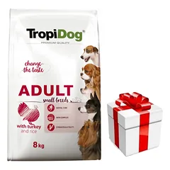 TROPIDOG Premium Adult Small Breeds su kalakutiena ir ryžiais 8kg + Staigmena ŠUNIUI photo