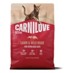CARNILOVE ACTIVE Cat Lamb & Wild boar Sterilised sausas pašaras katėms 2 kg