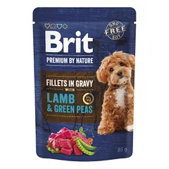 BRIT Premium Dog konservai šunims Lamb&Green Peas in Gravy su ėriena ir žirneliais, 85g