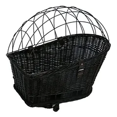 Duvo+ Fahrradkorb mit Kissen Weiden Provence schwarz für Katzen