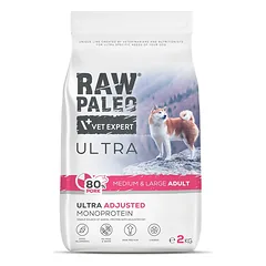 RAW PALEO Ultra Pork Medium&Large Adult 2kg suaugusiems vidutinių ir didelių veislių šunims kiauliena