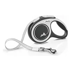 Flexi Comfort juostelinis pavadis, XS, iki 12kg 3m juostelinis, juodos spalvos — 4 nuotrauka