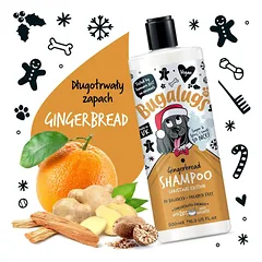 Bugalugs Gingerbread Shampoo Kalėdinė Leidimas - universalus šunų šampūnas su meduolių kvapu, koncentratas 1:10, 500ml — 2 nuotrauka