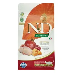 Farmina N&D Cat Pumpkin Neutered su putpelėmis, sausas maistas katėms 1,5 kg — 2 nuotrauka
