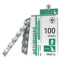 VetaPro Arthomax Large papildai didelių veislių šunims, judėjimui ir mobilumui užtikrinti, N100